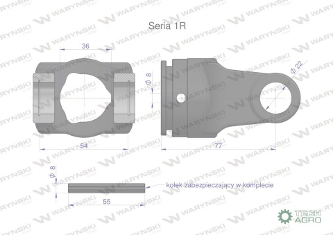 Widłak rury zewnętrznej 36x3.2 Seria 1RWaryński