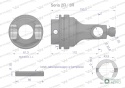 Widłak wewnętrzny, przegubu szerokokątnego wału Seria 2R. 3R na rurę 43.5 - miseczka 23,8, Waryński