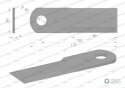 Nóż obrotowy rozdrabniacz słomy sieczkarnia gładki 173x50x4mm otwór 20 zastosowanie 755786 Claas WARYŃSKI ( sprzedawane po 25 )