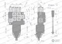 Rozdzielacz hydrauliczny 2-sekcyjny maxprzepływ 40L z joystickiem Waryński