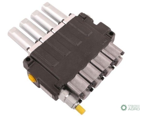 Rozdzielacz hydrauliczny 4-sekcyjny maxprzepływ 40L sterowany linkami Waryński