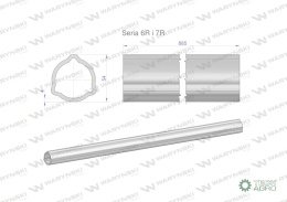 Rura zewnętrzna Seria 6R i 7R do wału 1010 przegubowo-teleskopowego 54x4 mm 885 mm WARYŃSKI
