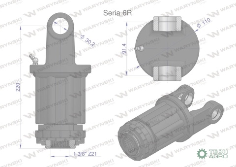 Sprzęgło, zapadkowe wału 1200Nm Seria 6R 1 3/8 - Z21, Waryński