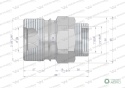 Szybkozłącze hydrauliczne skręcane (motylkowe) gniazdo G1"BSP gwint wewnętrzny 250bar Waryński