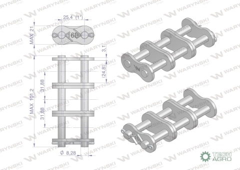 Zamek łańcucha Z16B-3 (R3 1) Waryński (sprzedawane po 5 )