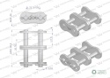 Zamek łańcucha wzmocnionego Z20A-2 ANSIA 100 (R2 1.1/4) Waryński ( sprzedawane po 3 )