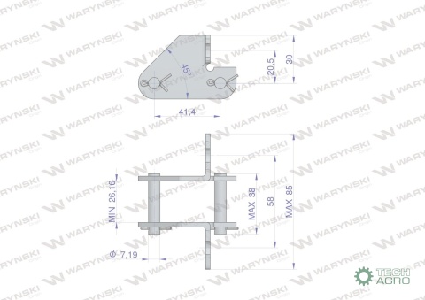 Zamek łańcucha z przyłączem obustronnymCA550F1/SD Waryński ( sprzedawane po 5 )