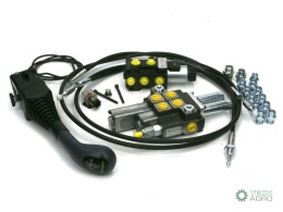 Zestaw 40L do ładowacza czołowego: Rozdzielacz 2-sek.(1 pływająca) + Elektrozawór + Joystick z przyciskiem na kulkę + El.zł.+ Li
