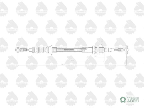 Linka - Hamulec L-1430mm 3714536M1 MF ORYGINAŁ URSUS Linka - Hamulec L-1430mm 3714536M1 MF ORYGINAŁ URSUS