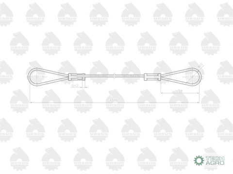 Linka - Maska L-1335mm 4236105 C-330 ORYGINAŁ URSUS Linka - Maska L-1335mm 4236105 C-330 ORYGINAŁ URSUS