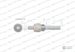 Przegub kierowniczy 208mm- M22x1,5; M24x1,5 247522A1 WARYŃSKI
