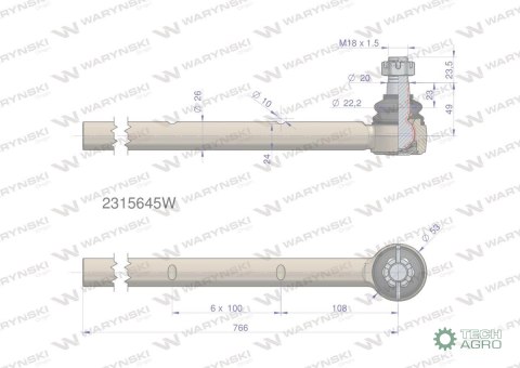 Przegub kierowniczy 2315645 WARYŃSKI Przegub kierowniczy 2315645 WARYŃSKI