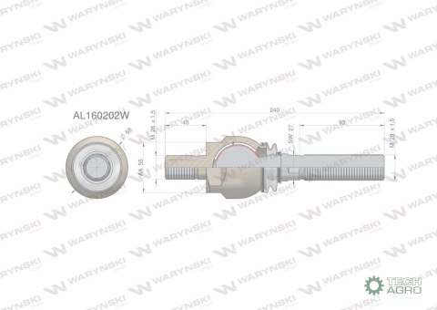 Przegub kierowniczy 240mm- M26x1,5; M28x1,5 AL160202 WARYŃSKI Przegub kierowniczy 240mm- M26x1,5; M28x1,5 AL160202 WARYŃSKI