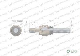 Przegub kierowniczy 245mm- 1-12; 1 1/4-12 RE161023 , RE214056 WARYŃSKI