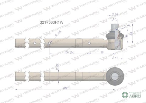 Przegub kierowniczy 3217563R1 WARYŃSKI Przegub kierowniczy 3217563R1 WARYŃSKI