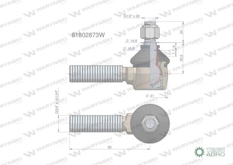 Przegub kierowniczy 3/4' 81802873 WARYŃSKI Przegub kierowniczy 3/4' 81802873 WARYŃSKI