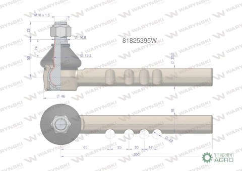 Przegub kierowniczy 81825395 WARYŃSKI Przegub kierowniczy 81825395 WARYŃSKI