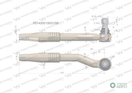 Przegub kierowniczy prawy 415mm- M22x1,5 F514300100010 WARYŃSKI