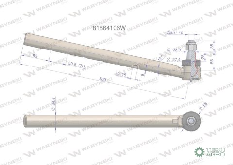 Przegub kierowniczy prawy 81864106 WARYŃSKI Przegub kierowniczy prawy 81864106 WARYŃSKI