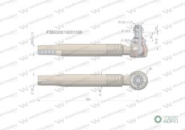 Przegub kierowniczy prawy/lewy 325mm- M24x1,5 F385300100010 WARYŃSKI