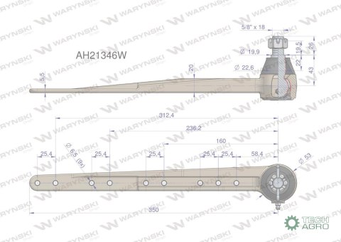 Przegub kierowniczy z główką listwy nożowej AH21346 WARYŃSKI Przegub kierowniczy z główką listwy nożowej AH21346 WARYŃSKI
