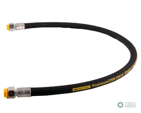 Przewód hydrauliczny 275 bar gwint DKR/DKR 1/2" BSP proste L-1000mm DN12-2SN (C11C11/211/13-1000) 27.5 Mpa