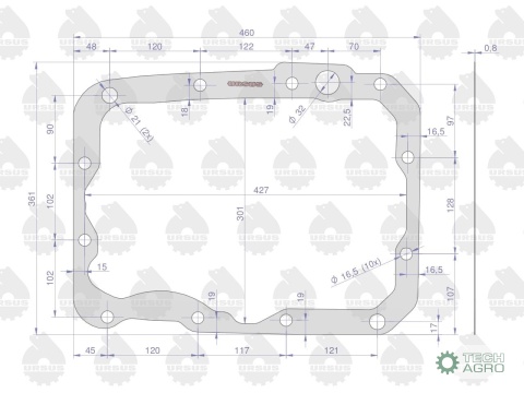 Uszczelka skrzyni i mostu 89153091 krążelit 0.8mm C-385 ( sprzedawane po 5 ) ORYGINAŁ URSUS