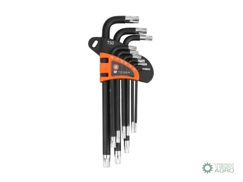Zestaw kluczy imbusowych, TORX T10-T50 - DŁUGIE 9szt, Teger