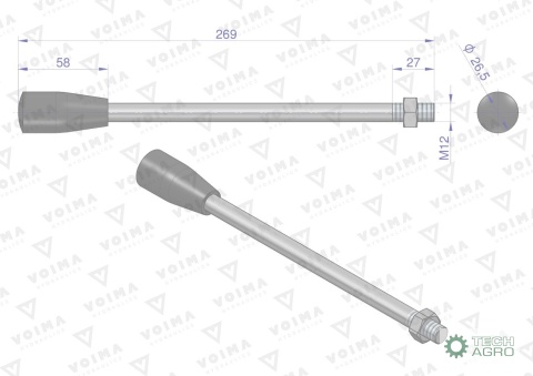 Dźwignia do rozdzielacza hydraulicznego120L VOIMA