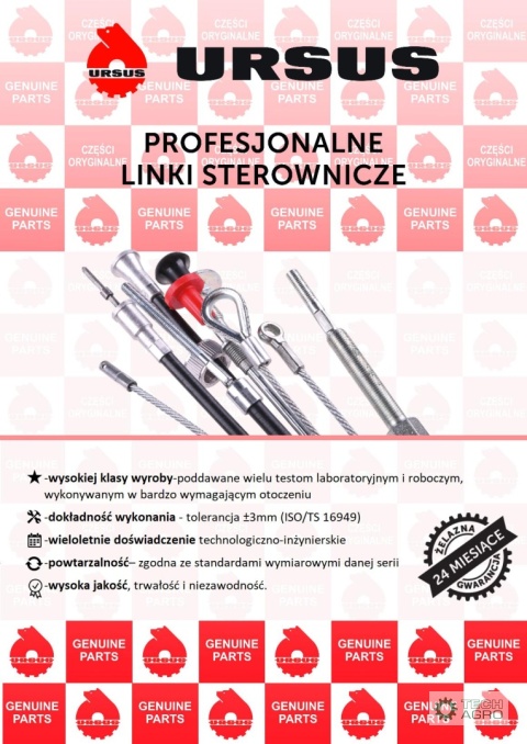 Linka - Licznika MTG (motogodzin) L-1270mm 1876289M92 4514 4512 MF ORYGINAŁ URSUS