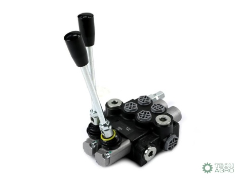 Rozdzielacz hydrauliczny 2-sekcyjny 40L(1 sekcja - z zatrzaskiem) VOIMA