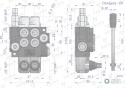 Rozdzielacz hydrauliczny 2-sekcyjny 40Lz zatrzaskami VOIMA