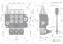 Rozdzielacz hydrauliczny 3-sekcyjny 40L(1-sekcja nurnikowa) VOIMA