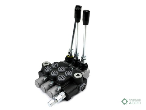 Rozdzielacz hydrauliczny 3-sekcyjny 40L(1 sekcja - z zatrzaskiem) VOIMA