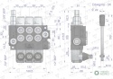 Rozdzielacz hydrauliczny 3-sekcyjny 40Lz zatrzaskami VOIMA
