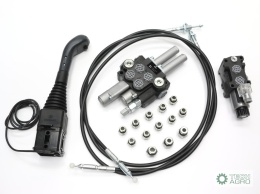 Zestaw (1 sekcja pływająca) do ŁadowaczTUR -Rozdzielacz 40L 2-sekcyjny + Elektrozawór + Joystick z przyciskiem + Elementy złączn