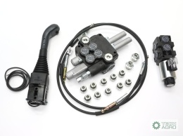 Zestaw (1 sekcja pływająca) do ŁadowaczTUR -Rozdzielacz 80L 2-sekcyjny + Elektrozawór + Joystick z przyciskiem + Elementy złączn