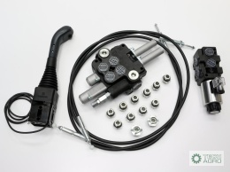 Zestaw (1 sekcja pływająca) do ŁadowaczTUR -Rozdzielacz 80L 2-sekcyjny + Elektrozawór + Joystick z przyciskiem + Elementy złączn