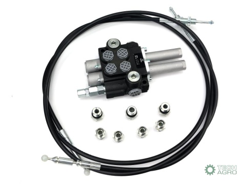 Zestaw do Ładowacz TUR -Rozdzielacz 40L2-sekcyjny + Joystick bez przycisku + Elementy złączne + Linki na kulkę 2000mm VOIMA