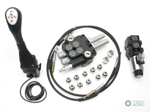 Zestaw do Ładowacz TUR -Rozdzielacz 80L2-sekcyjny + Elektrozawór + Joystick z przyciskiem + Elementy złączne + Linki na kulkę 15