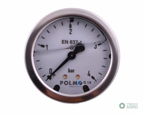 Manometr glicerynowy M63 0-4 bar tylne przyłącze G1/4" POLMO
