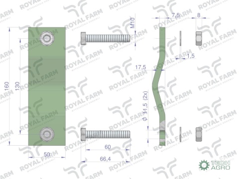 Obejma kompletna poidła 50x8 RF-20908101 RF-20908106 ROYAL FARM ( sprzedawane po 5 )