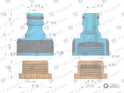 Przyłącze do kranu 1/2" & 3/4" / TEGER