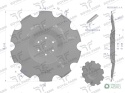 Talerz, uzębiony Z-10 fi 510 mocowanie 6/120 grubość 3.5 mm przetłoczony stal borowa , Royal Farm