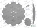 Talerz, uzębiony Z-10 fi 560 mocowanie 6/120 grubość 4 mm stal borowa, Royal Farm