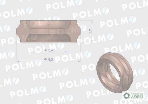 Uszczelka manometryczna do przyłącza gwintami G1/4" i M12x1.5 (CU wyżarzone) POLMO ( sprzedawane po 10 )