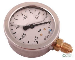 Wakuometr glicerynowy M63 (-1 do 0 bar)dolne przyłącze G1/4