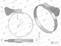 Opaska zaciskowa z pokrętłem 35-50 (32-50) ślimakowa (obejma W2 - stal nierdzewna) szerkość 9mm (blister) TEGER ( sprzedawane po