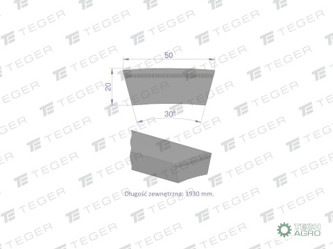 Pas klinowy Hard-Belt (T-603015.0) AP1001503 do CLAAS 603015.0 TEGER