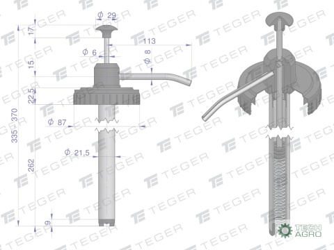 Pompka dozująca do żelu (opakowania 4l) / TEGER